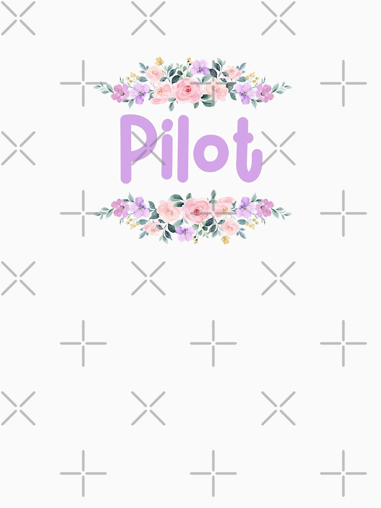 Purple Flower Pilot Name Label (Black) by NormadWorld