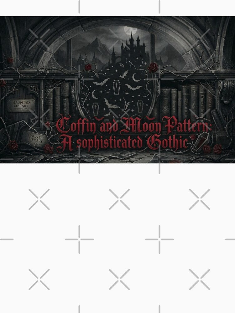 Haunted Library Coffin and Moon Gothic Pattern by LIVE_FREE