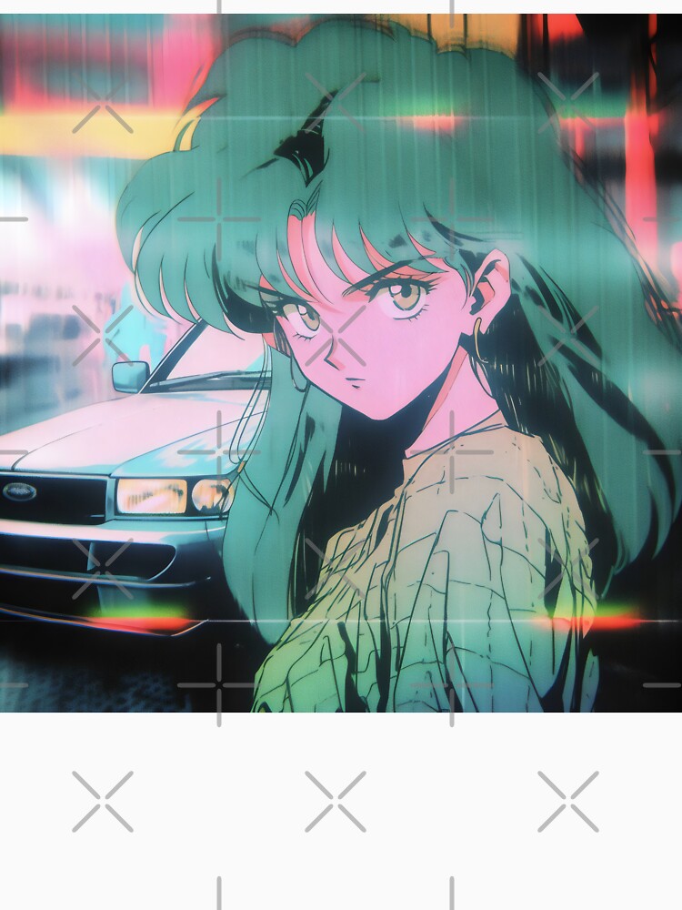 80s Anime Retro Girl Car Japanese Aesthetic City Pop by glasseskyodai