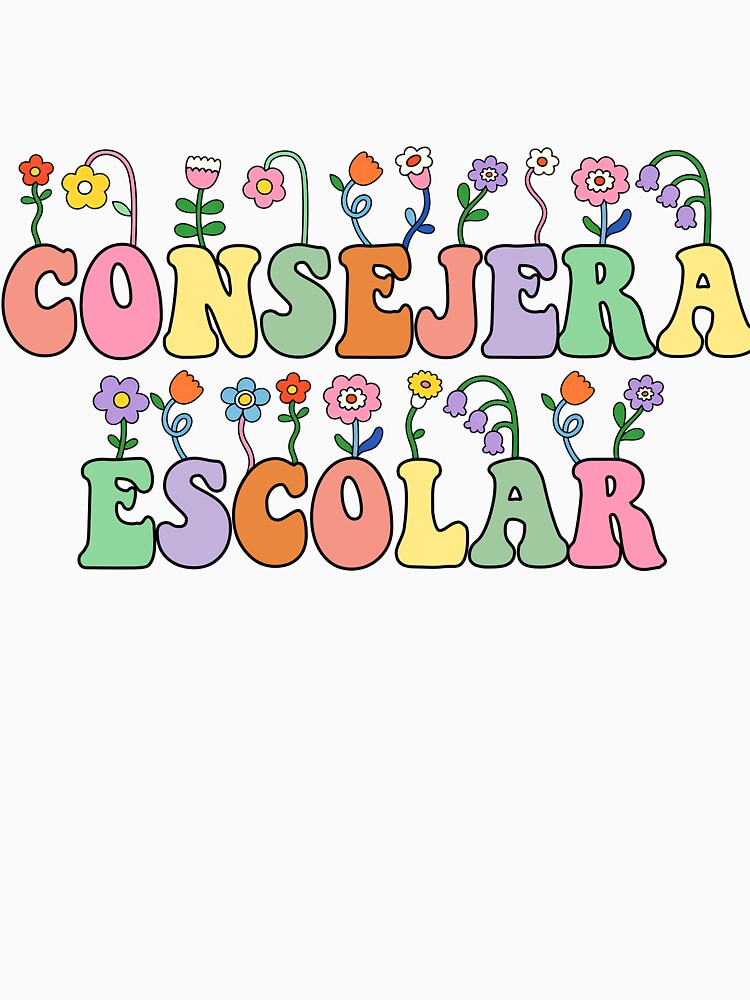 Consejera Escolar Retro Floral Typography by DAVIESLLC