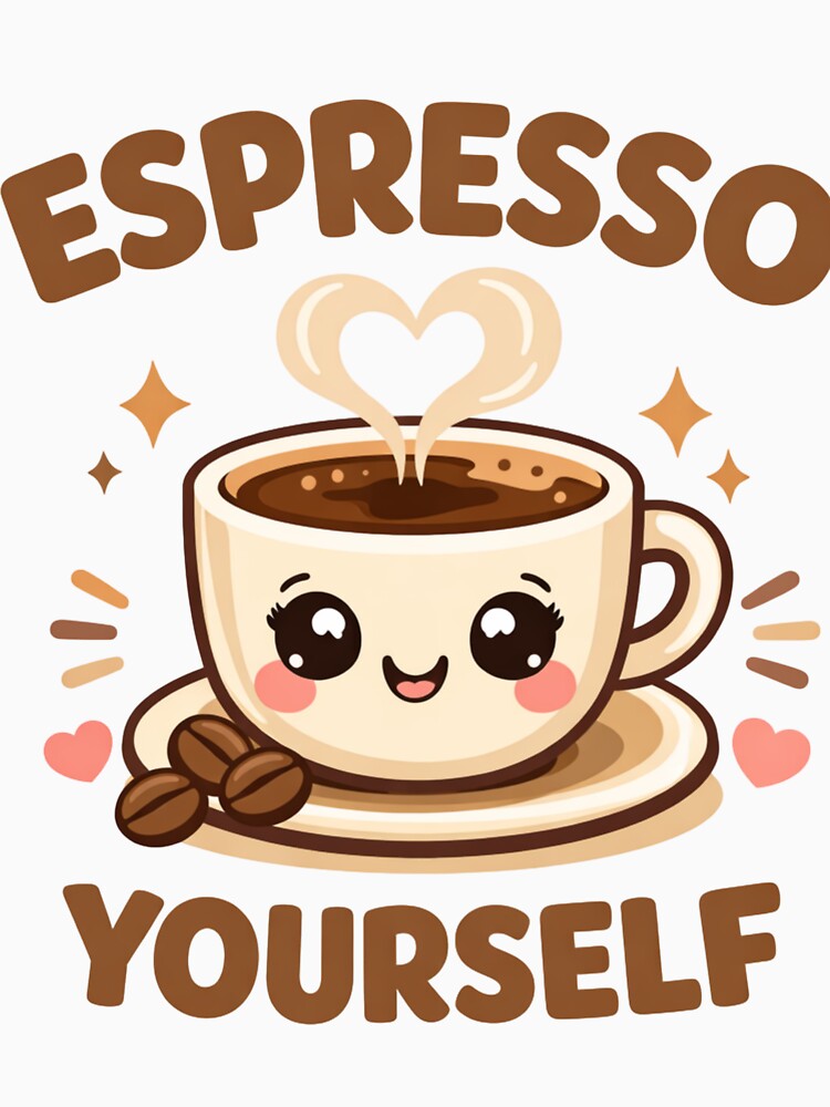 Espresso Yourself – Funny Coffee Pun Caffeine Lover Design by rushaib
