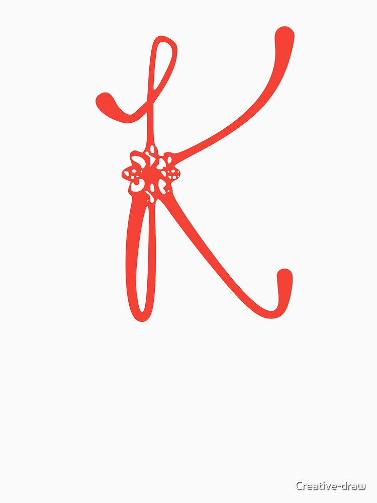 Floral Initial monogram K by Creative-draw