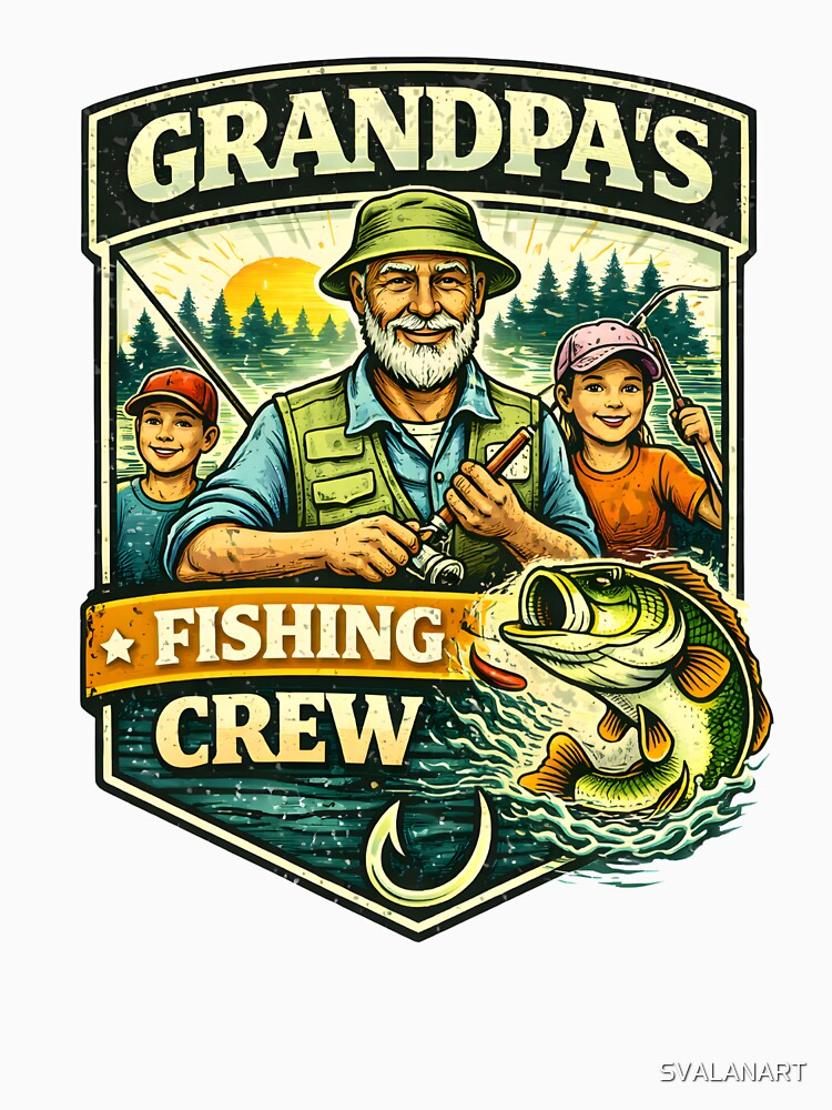 Grandpa’s Fishing Crew – Family Fishing Grandpa Design by SVALANART