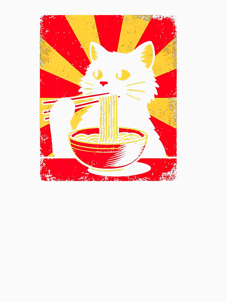 Anime Cat Ramen Japanese Funny Graphic Tees Kawaii Cat Anime by cawtoon