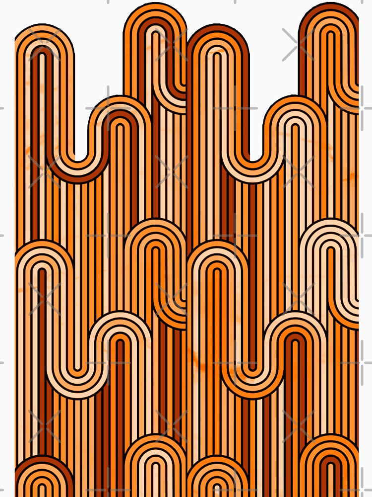 Retro Wavy Stripes - Rust Orange by SilverPegasus
