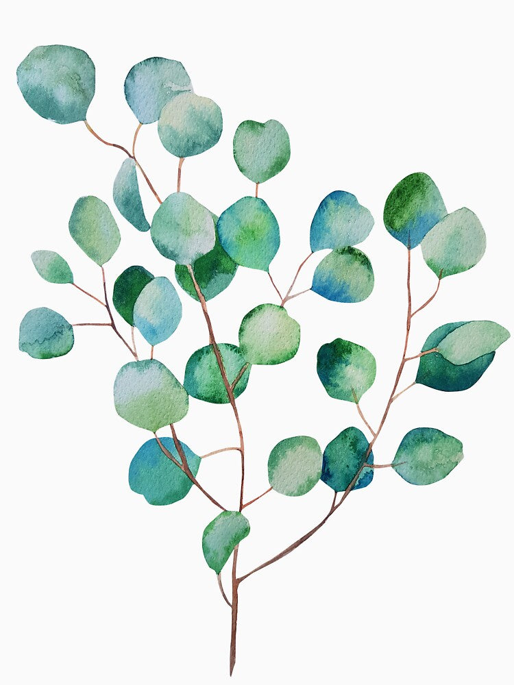 Bouquet of eucalyptus branches watercolor leaves by Createssy