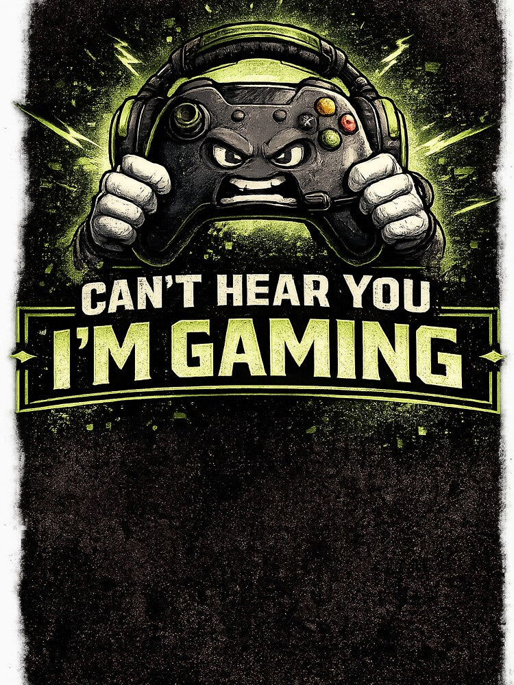 Can't Hear You, I'm Gaming – Funny Gamer Controller Design by MarketWolf