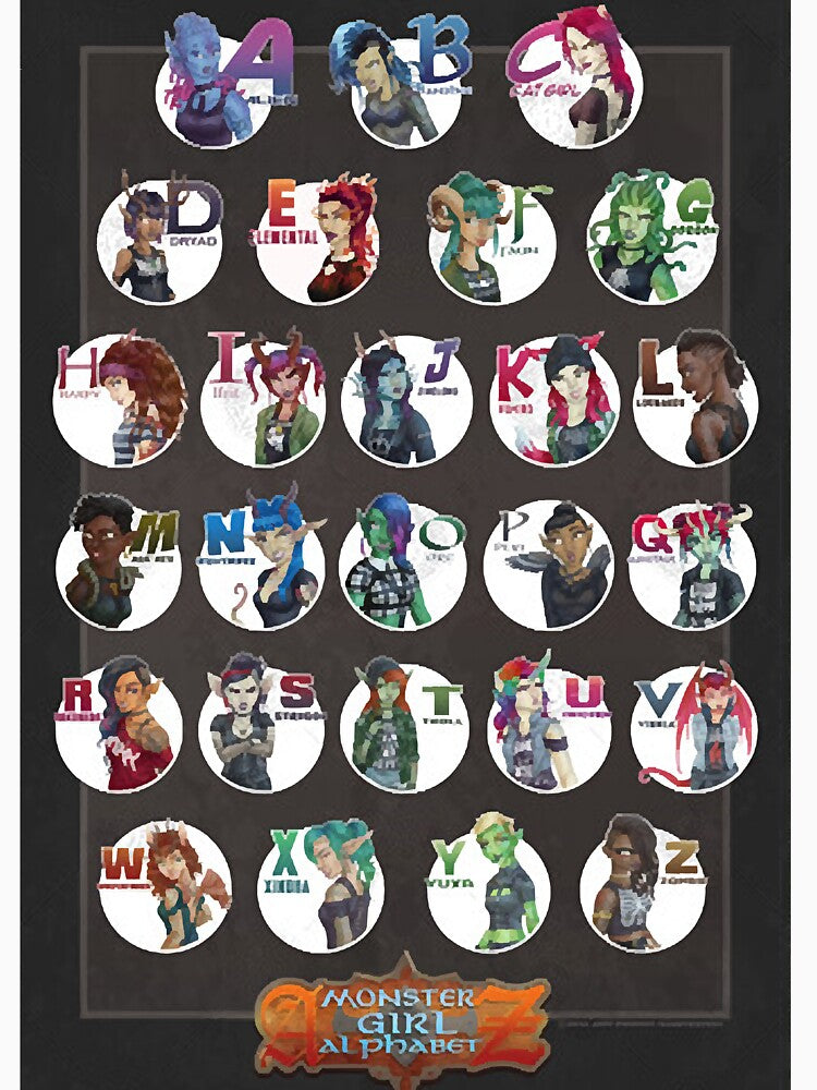 Monster Girl Alphabet by ihossain