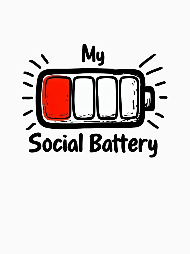 Funny Social Battery Doodle by anas006