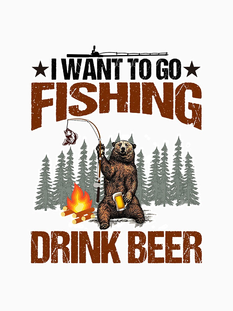 Go Fishing Drink Beer Novelty Grapahic by unassertive19