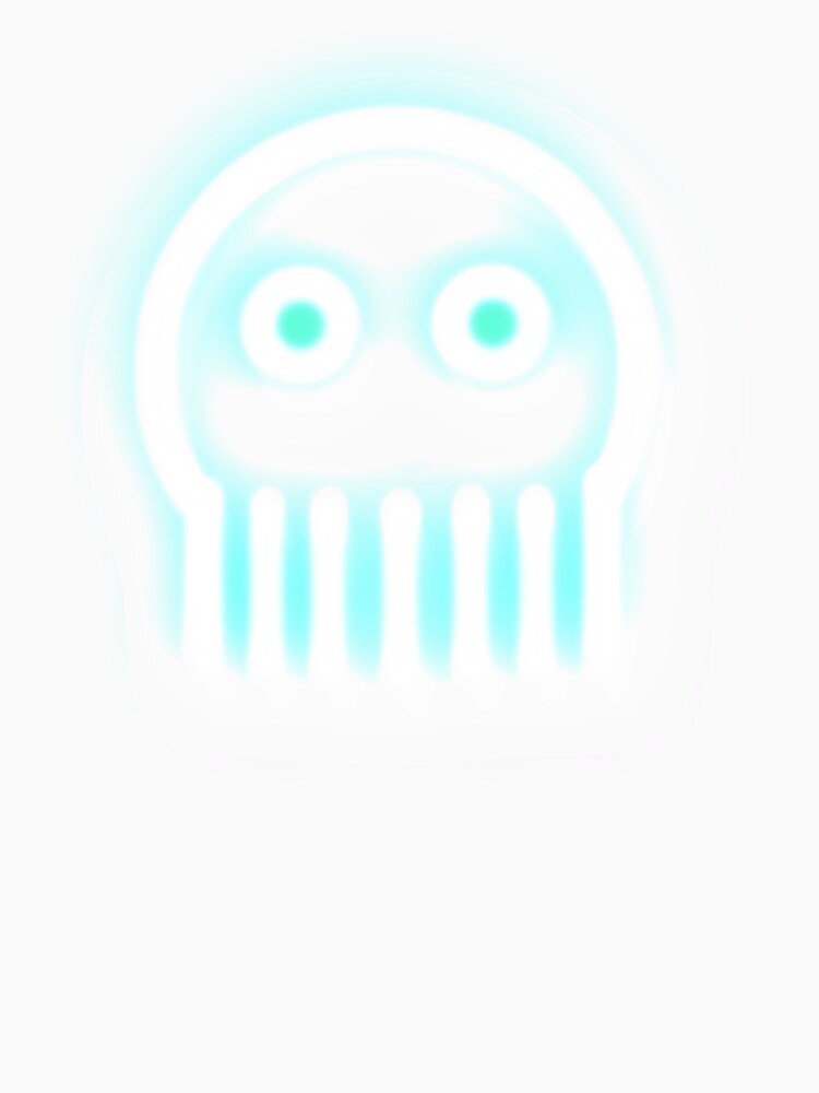 Cute skull Jellyfish in neon turquoise by M-Lorentsson