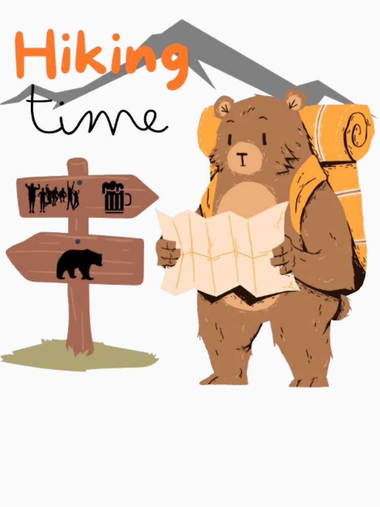 Hiking Bear Adventure Illustration by MSHobbies
