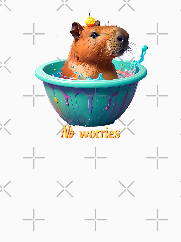 No Worries Cute Capybara Orange Fruit Figure by icemanphotos