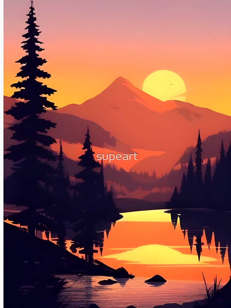 Find the Perfect Minimalist Landscape Sunrise Water View Print for Your Personal Style and Taste by supeart