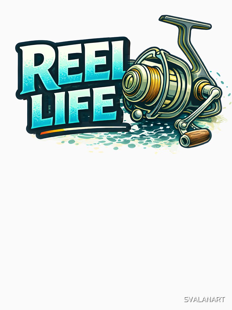 Reel Life – Modern Fishing Pun Angler Design by SVALANART