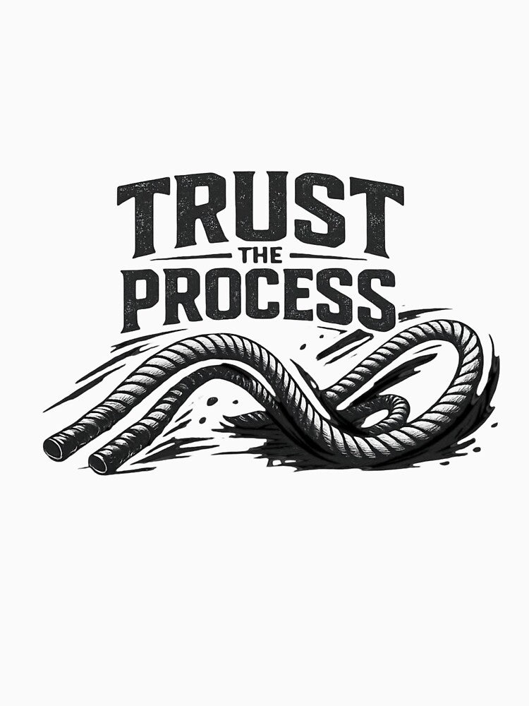Trust The Process Motivational Gym Rope Typography | Fitness Workout by PIXENTRA