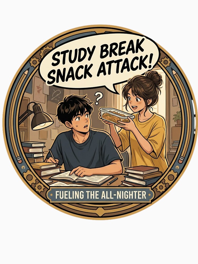 Study Break Snack Attack Anime Student Funny by SiarheiYur