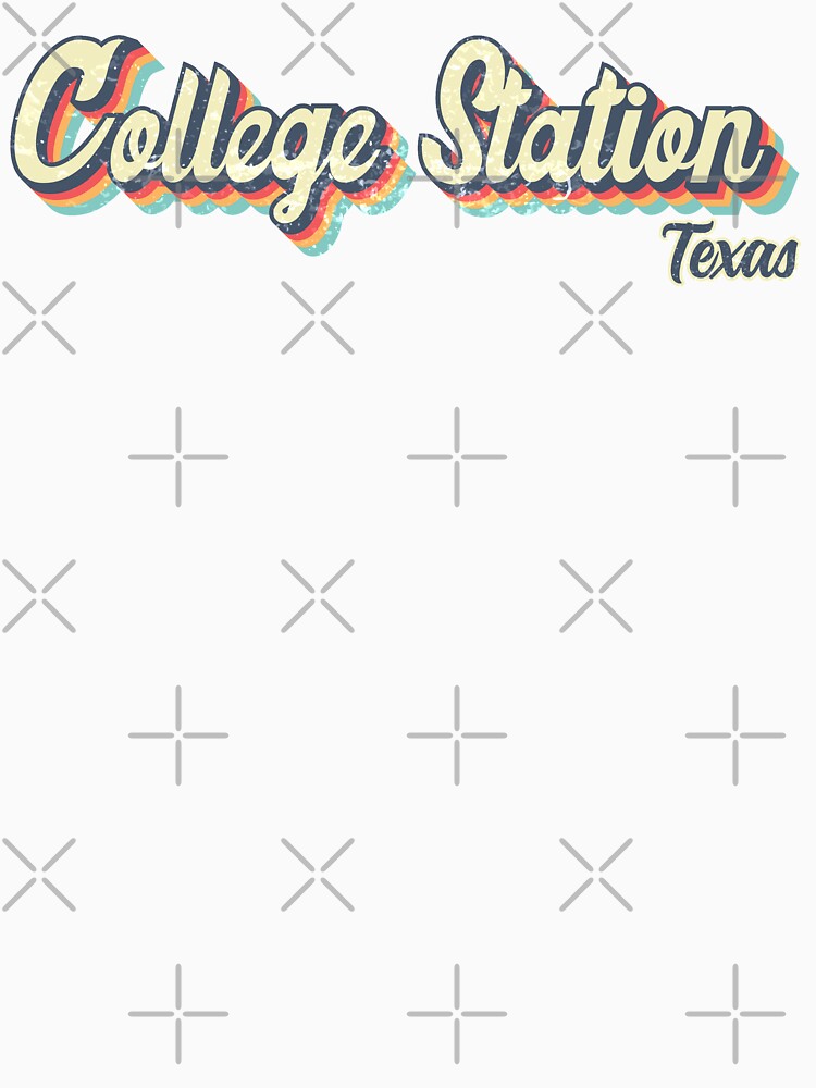 College Station city Texas Retro Vintage 70s rainbow by Teelogic