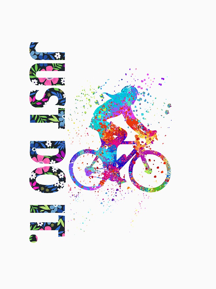 Cycling Just Do It Watercolor Art by LittleFunky79