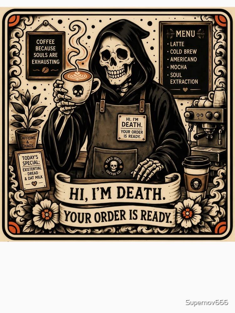 T-Shirt - Sticker - Dead Inside Coffee Co. by ForeverPrintsOK