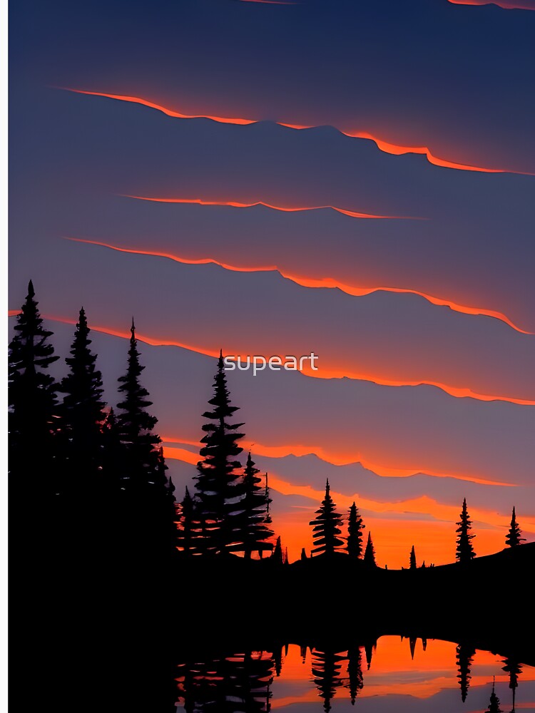 Enhance Your Home with Our Beautiful Collection of Minimalist Landscape Sunrise View Prints by supeart