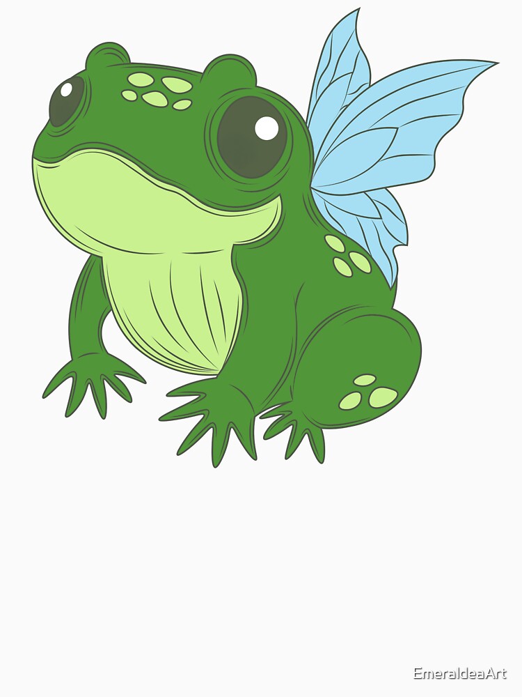 Cute fairy frog - a green toad with butterfly fae wings by EmeraldeaArt