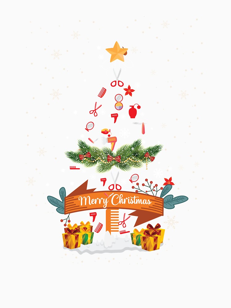 Hair Cutting Instruments with Christmas party design Funny Christmas Hairstylist by patroart