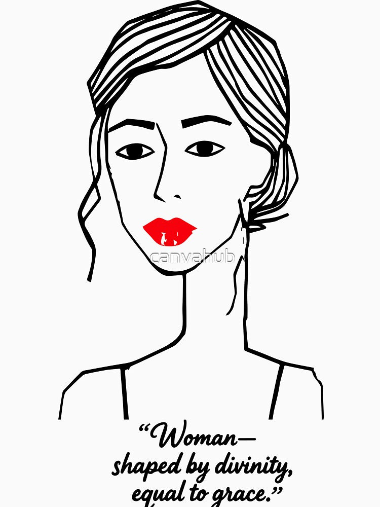 Divine Grace Minimalist Woman Line Drawing by canvahub