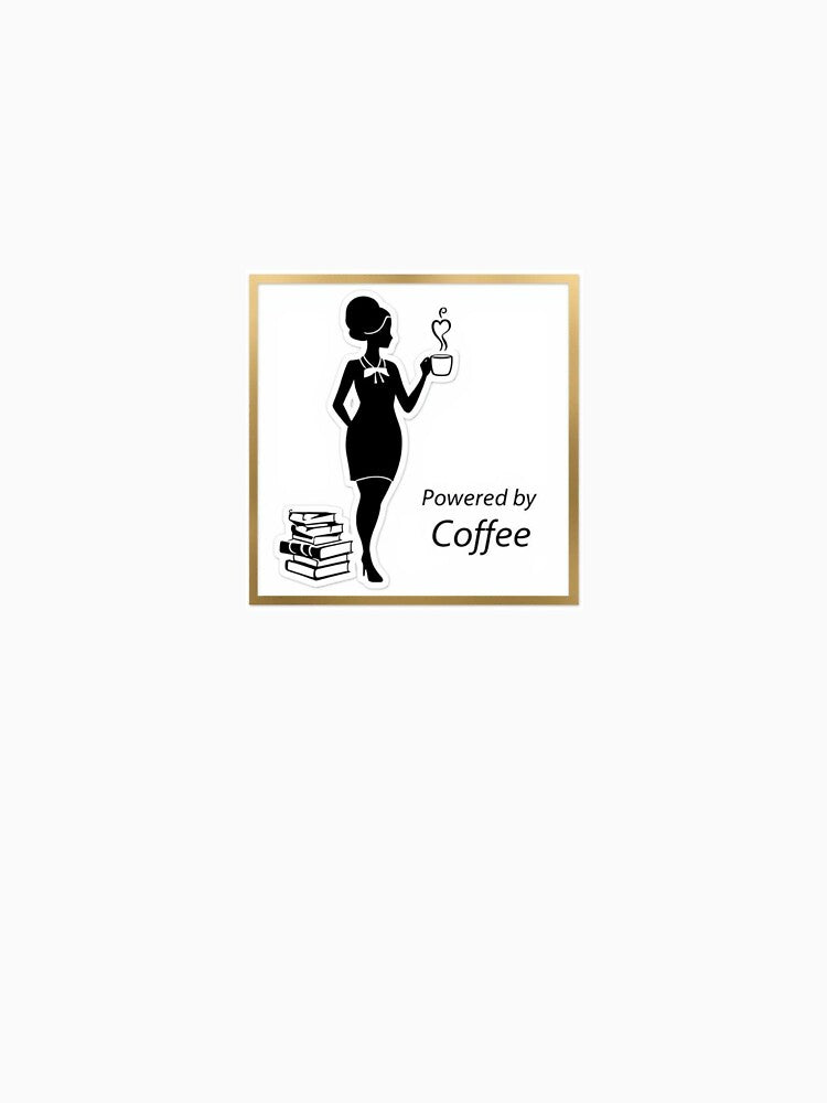 Teacher Sticker - Powered by Coffee Minimalist Gift by OrikuStudio