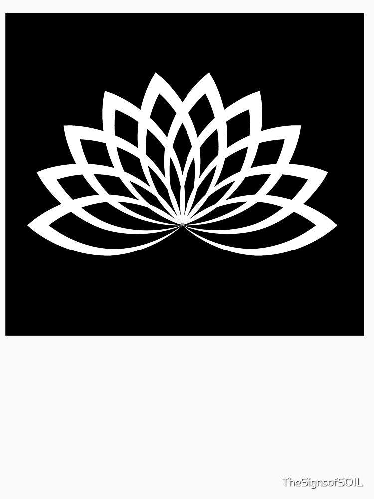 S.O.I.L Signs: Lotus White on Black by TheSignsofSOIL