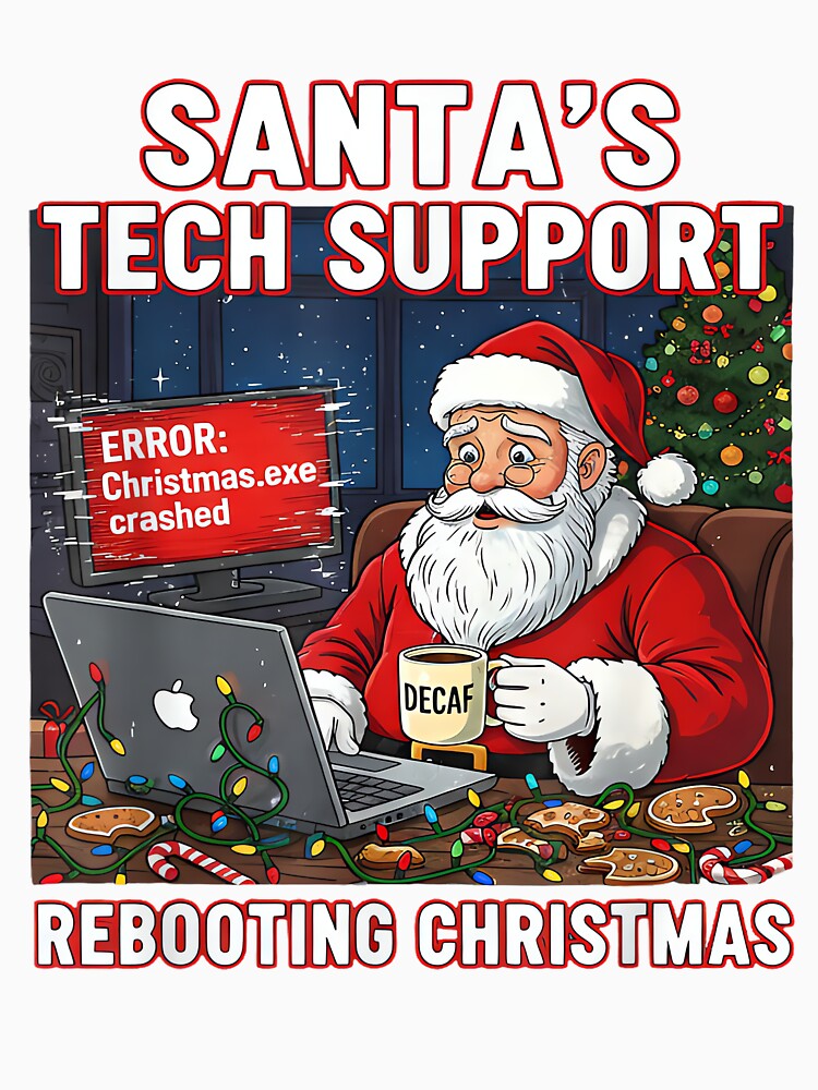 Santa's Tech Support Rebooting Christmas Funny by darkanimal