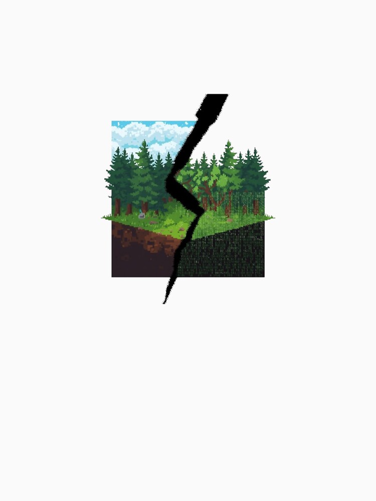 Glitch Pixel Art Forest Simulation Error by ByKayaPrints