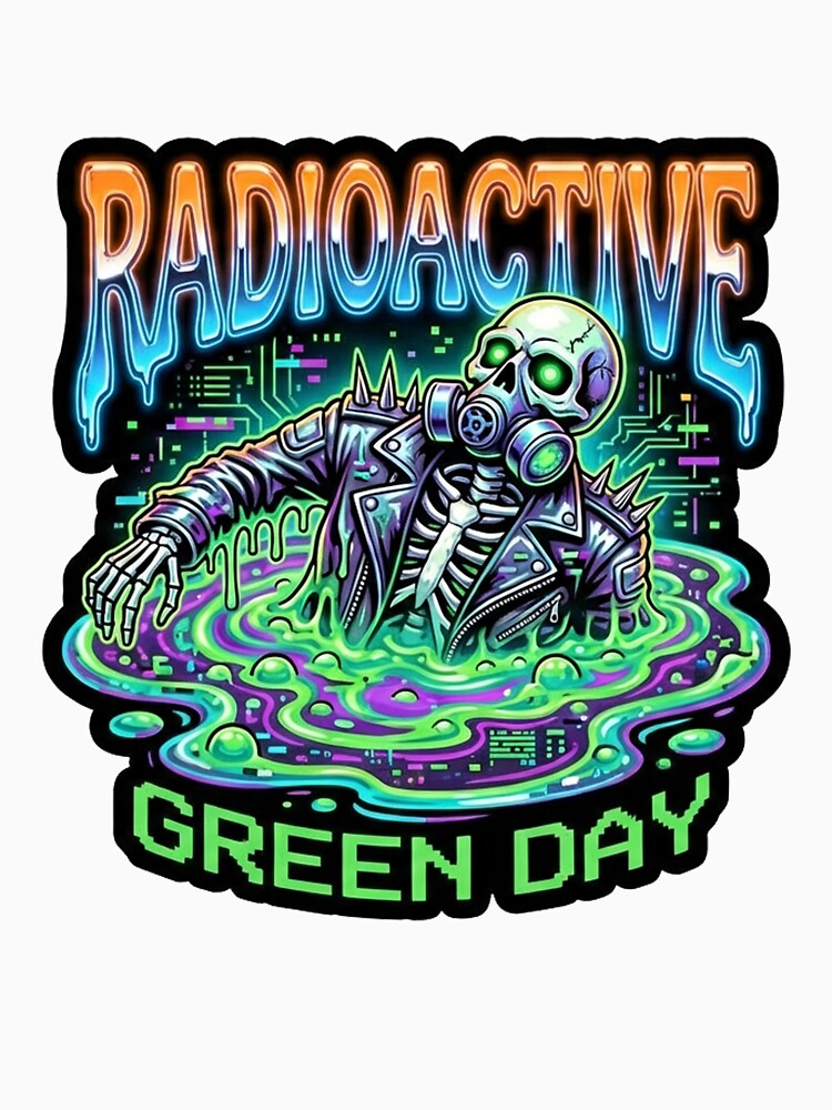 Radioactive Futuristic Punk Skeleton Y2K Grunge Design by benjyjump
