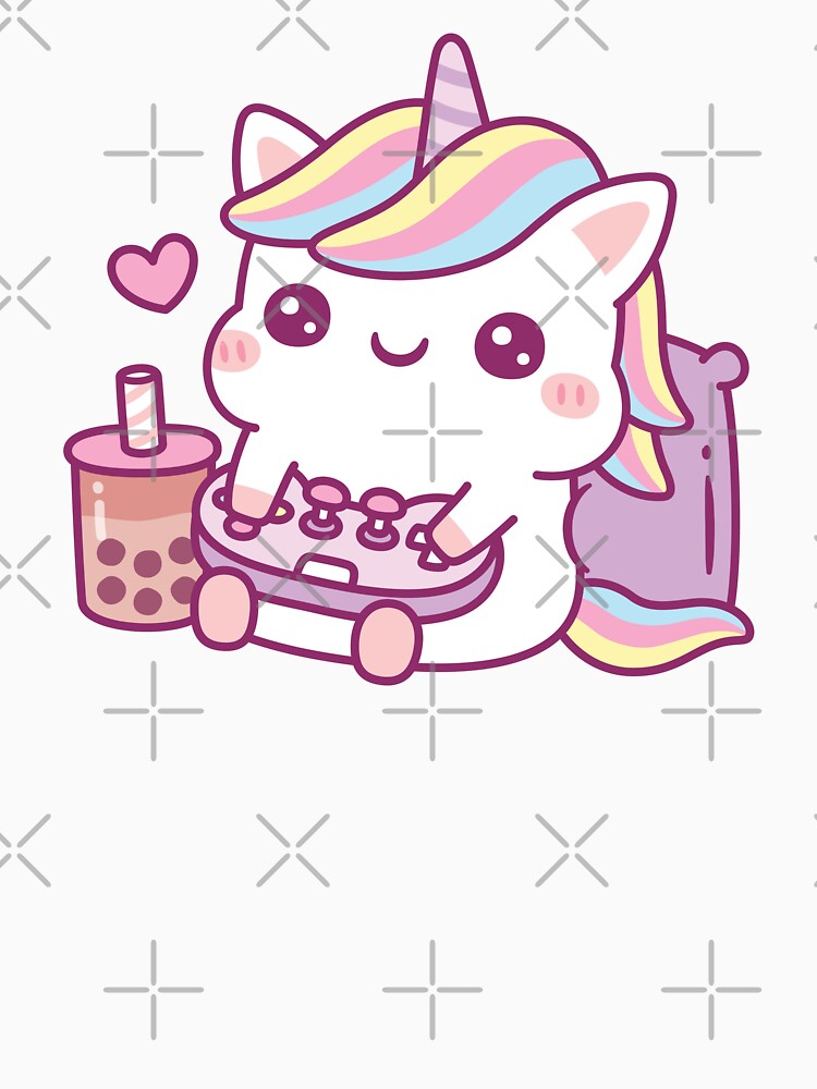Cute Little Unicorn Loves Playing Video Games by rustydoodle