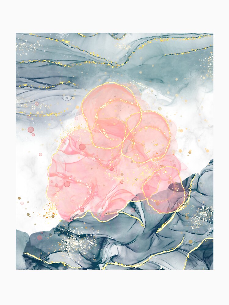 Grey Marble w/ Pink Alcohol Ink by MindedInc