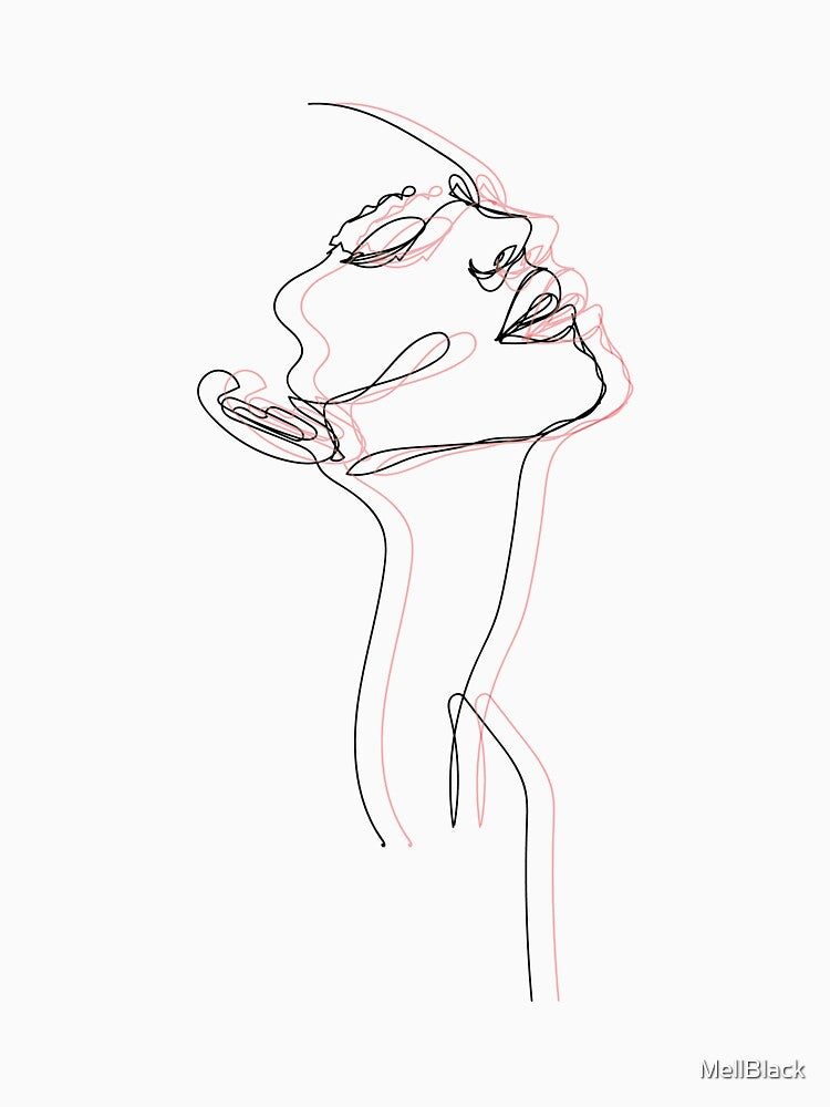 One Line Art female face by MellBlack