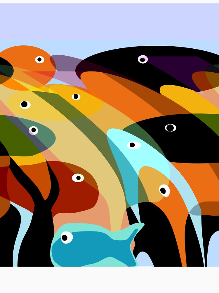 Abstract fishes by Elaine M Hayward