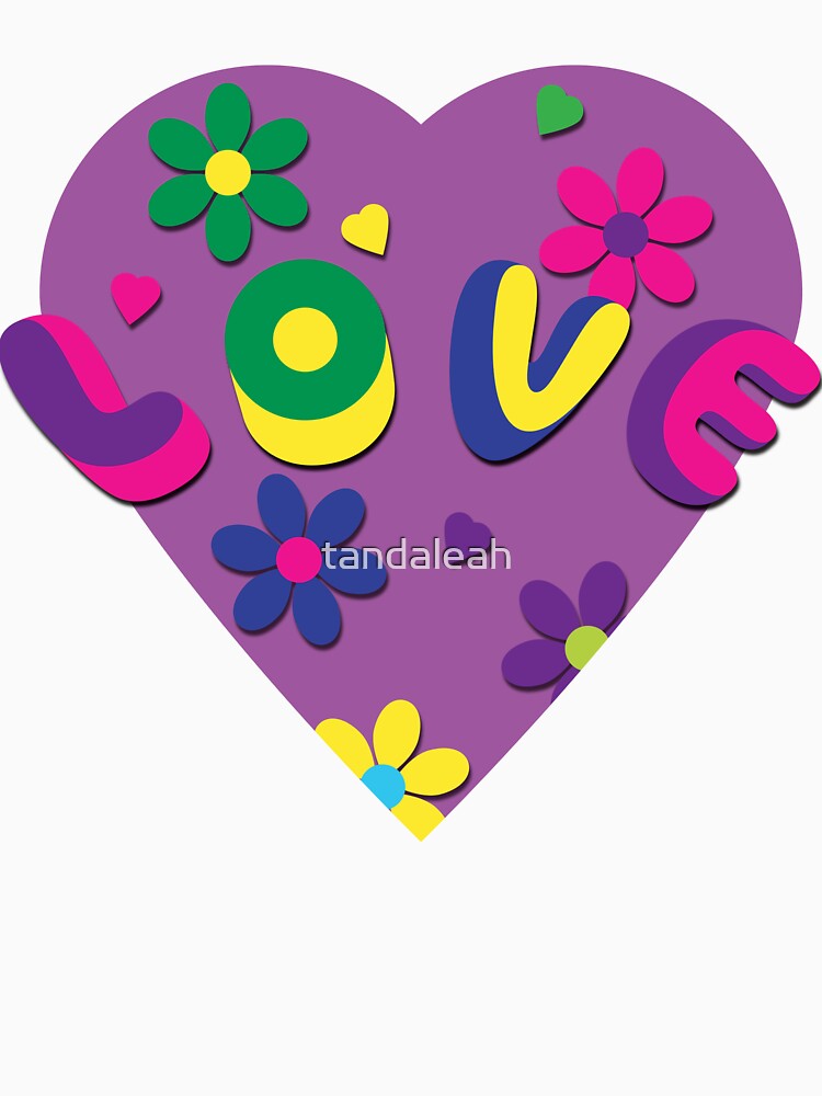 Psychedelic Groovy Love Heart and Flowers by tandaleah