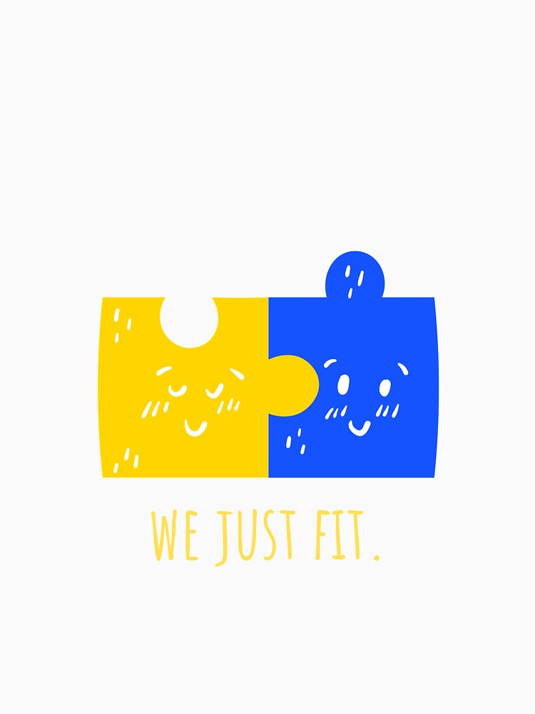 We just Fit Funny Love Couple Puzzle Design by popotamfriends