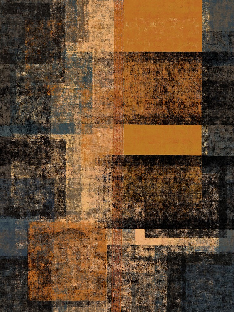 Rust and gold geometric abstract by Sunakokookkook