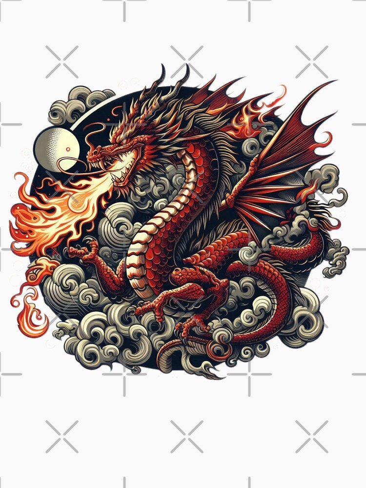 Firestorm dragon breathing fire vintage by Expressions-Sel