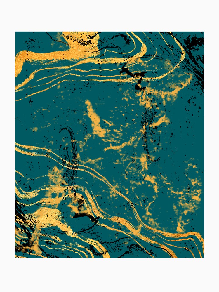 Dark Teal Marble w/ Black and Gold by MindedInc