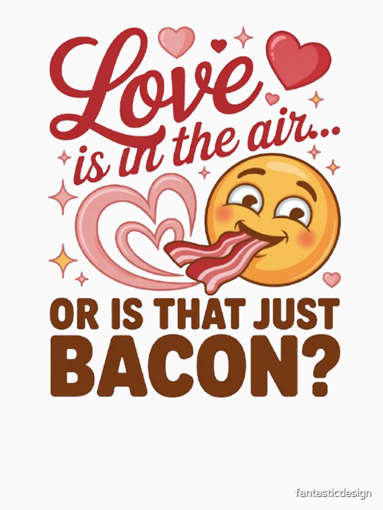 Funny Humor Design Love Is In The Air Or Is That Just Bacon? by fantasticdesign