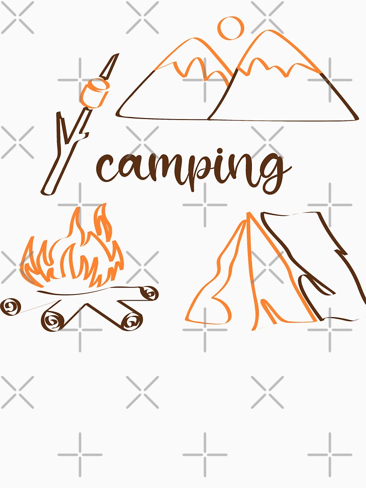 Camping vibes outline drawing by CutieBlue