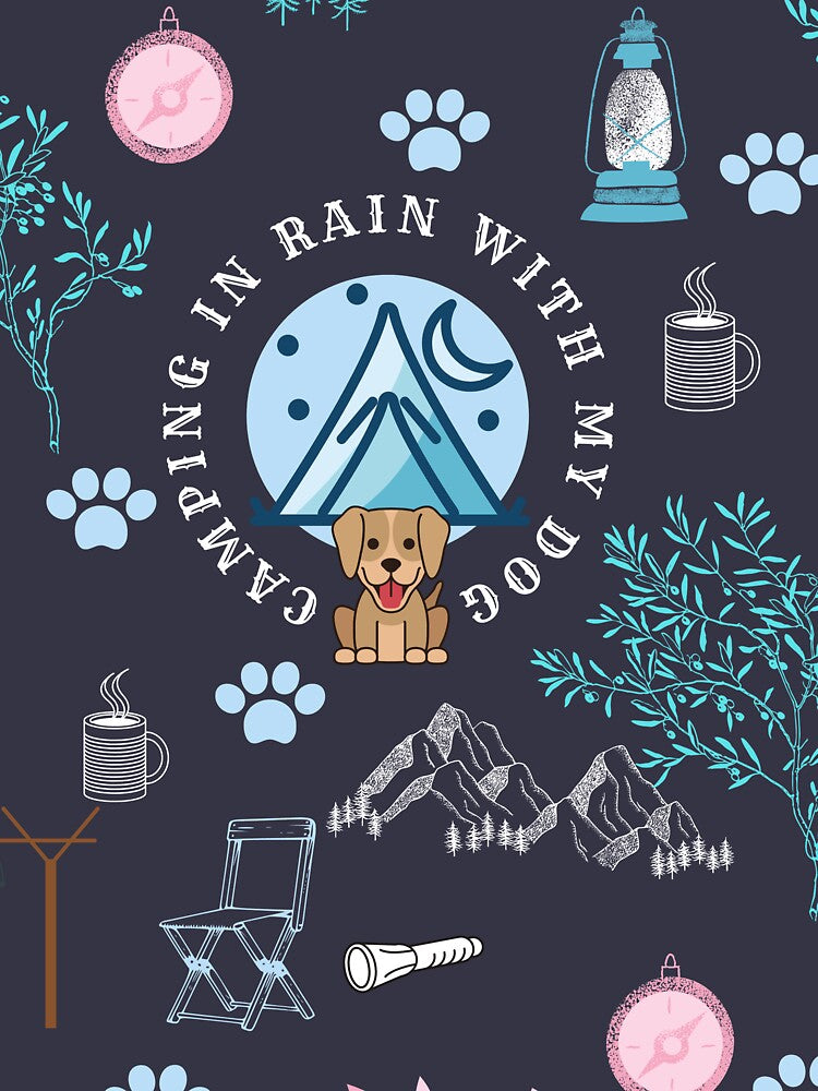 camping in rain with a dog by vidyaroul