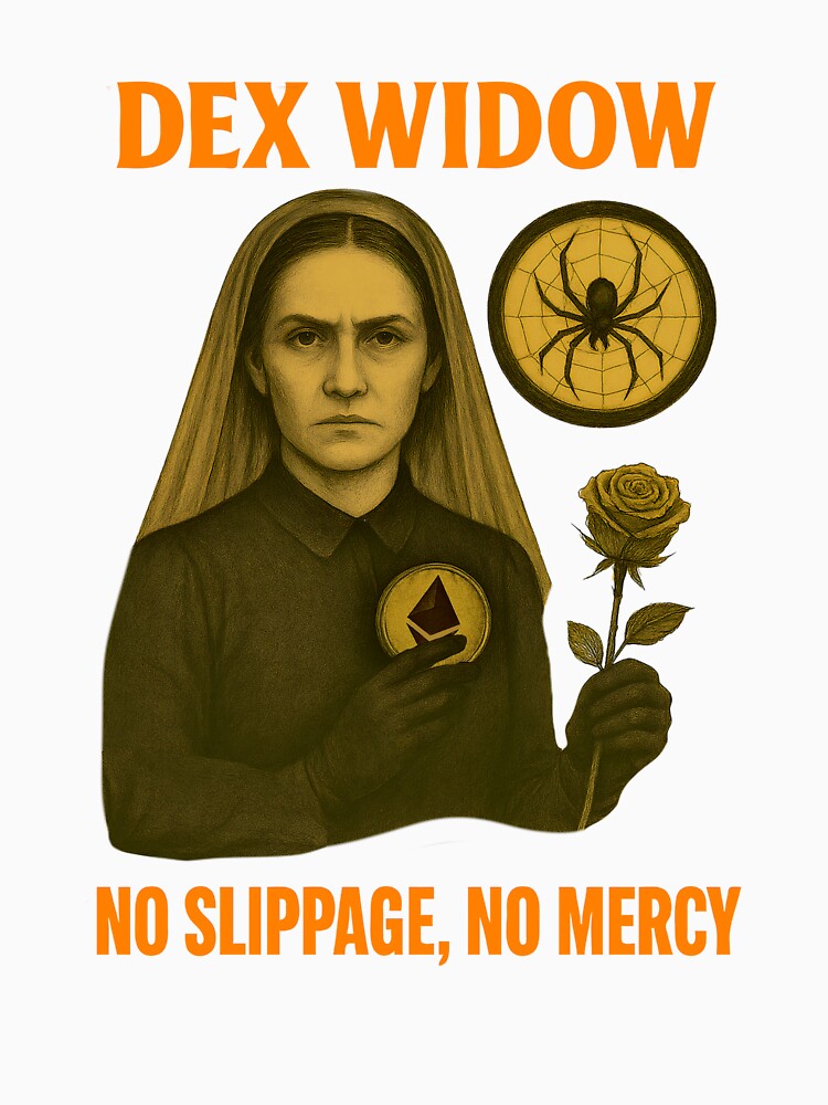 "DEX Widow – No Slippage, No Mercy" | Crypto Femme Fatale Design by BitCrop