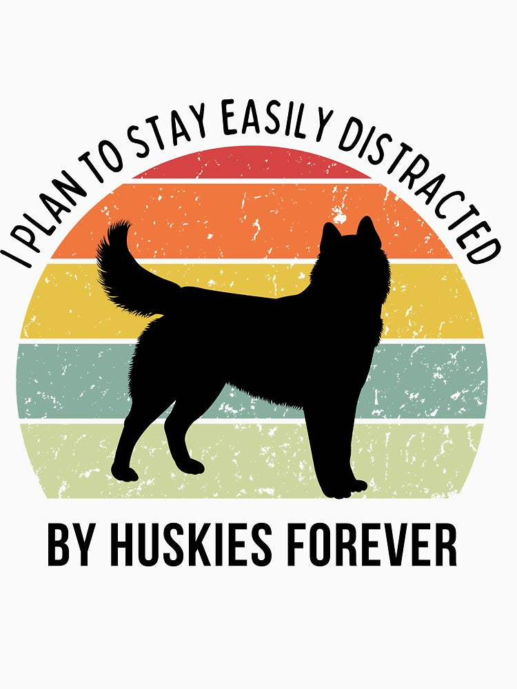 Cute Husky dog breed Retro Sunset design - black text by 29Bumblebee