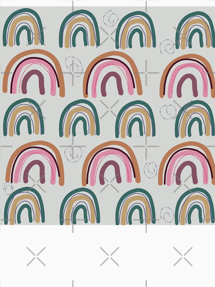 Boho Rainbow Pattern - Earthy Tones Modern Abstract Art by  Boho Vibes Studio