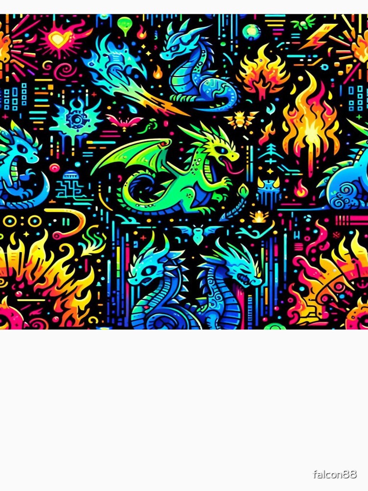 Neon Dragon Cartoon Faces by Imaginarium of Chaos falcon88