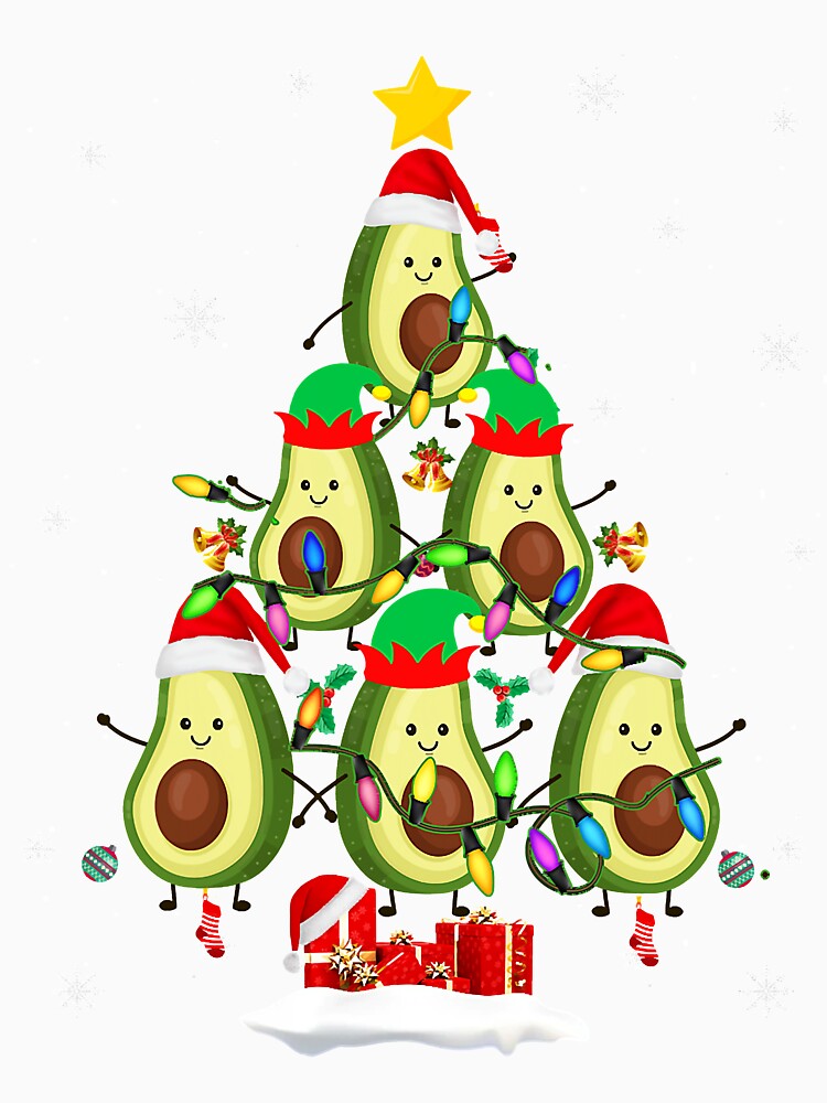 Avocado Christmas Tree Funny Santa ELF Avocado Lover Gifts by SextonHunter